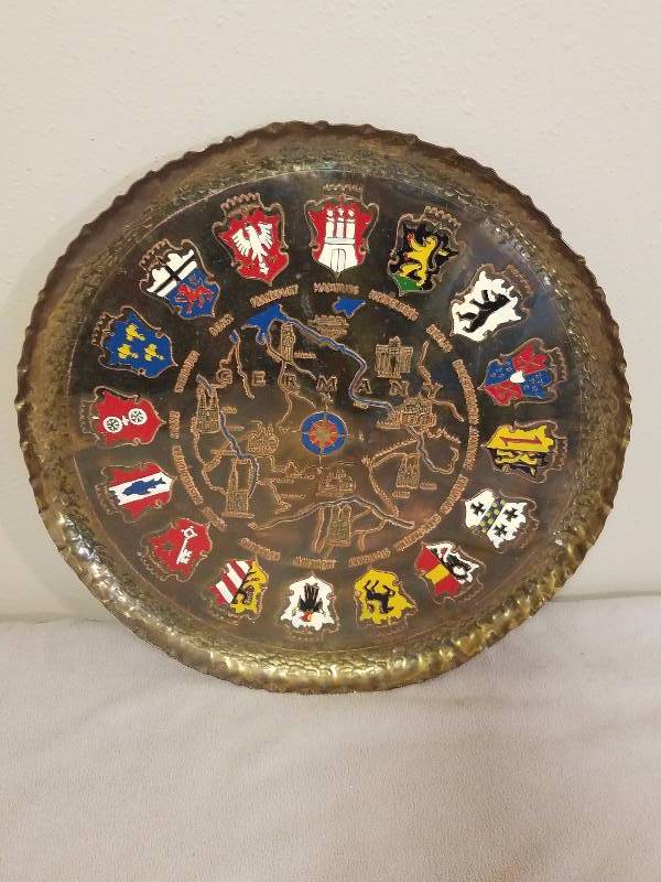 Germany Coat of Arms Brass Tray