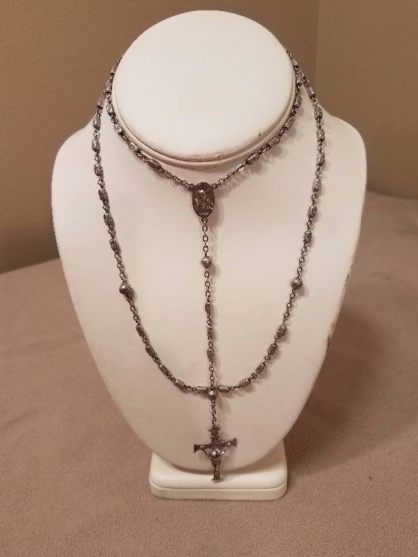 Sterling Silver Rosary With Case
