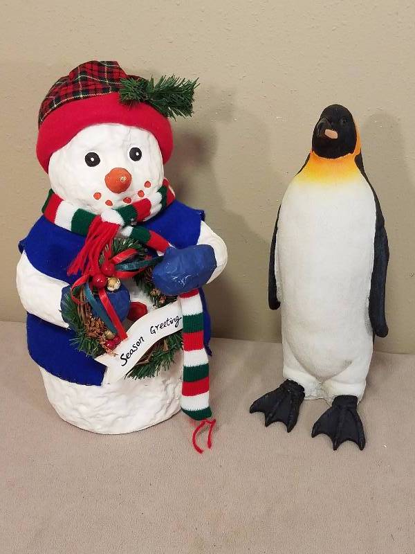Snowman and Penguin Figures