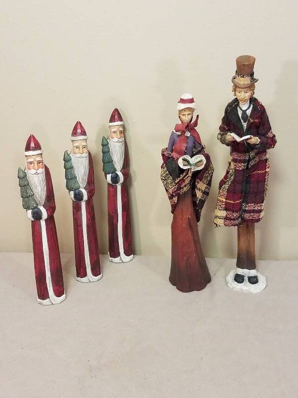 Christmas Santas and Carolers Figurines