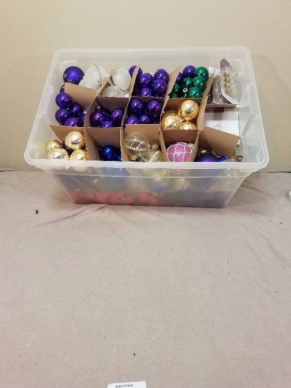 Tote of Christmas Bulb Ornaments