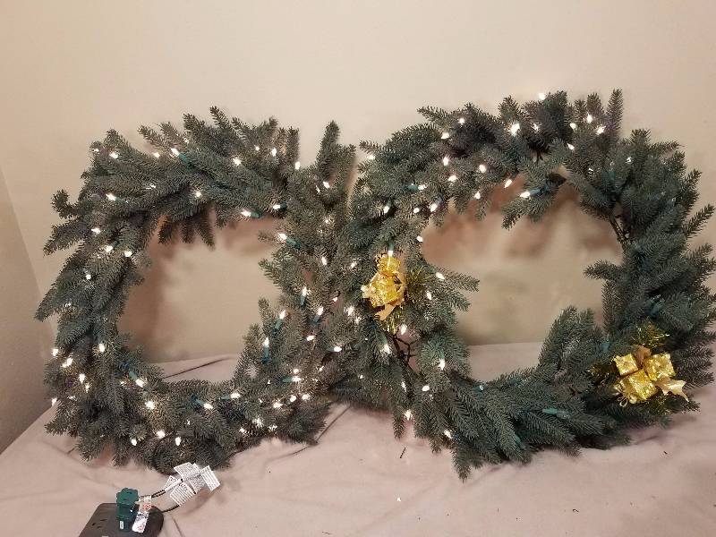 2 - 24 inch Lighted Wreaths