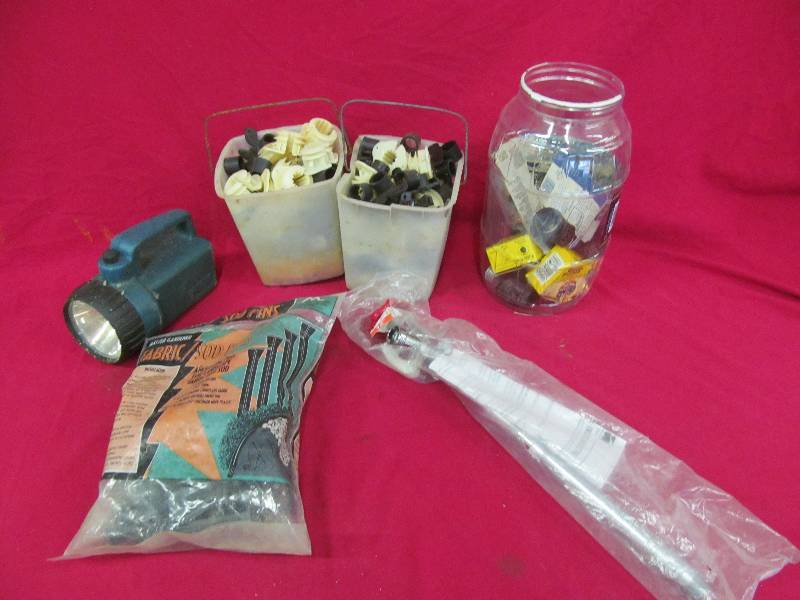 lot 94 image: insulators,adapters,flashlight