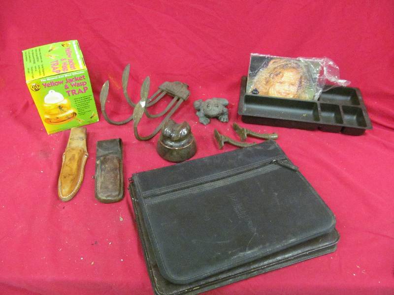 lot 130 image: wasp trap, binders, tray