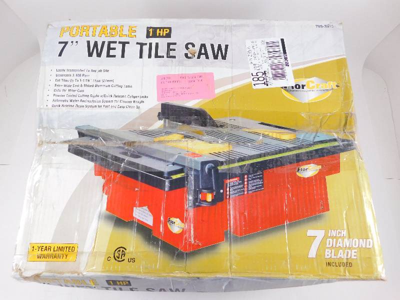 lot 11 image: Portable 7 Wet Tile Saw - Diamond Blade Included