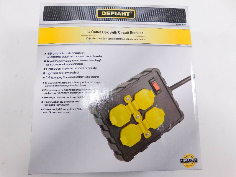 lot 16 image: Defiant 4 Outlet Box with Circuit Breaker