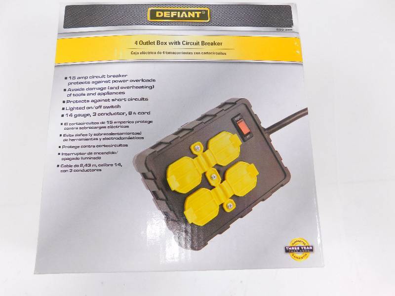 lot 17 image: Defiant 4 Outlet Box with Circuit Breaker