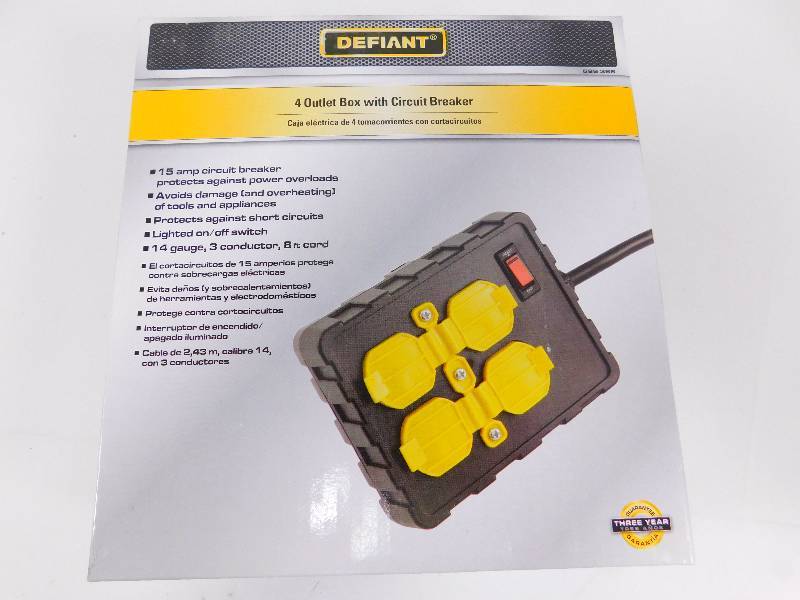 lot 18 image: Defiant 4 Outlet Box with Circuit Breaker