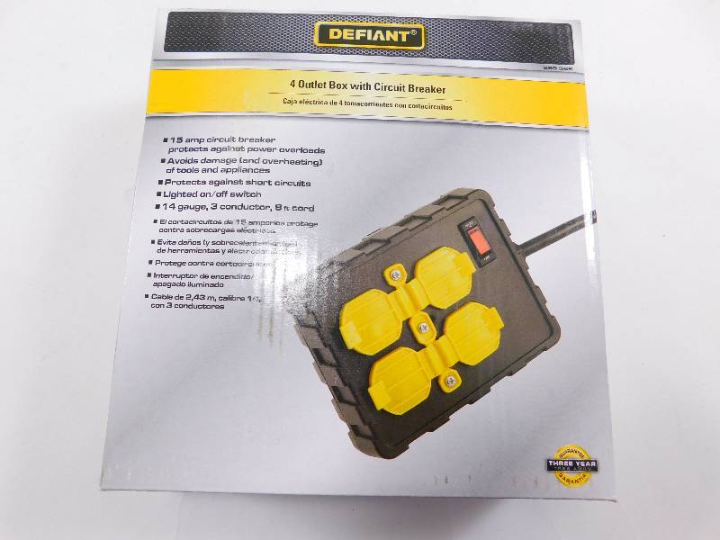 lot 20 image: Defiant 4 Outlet Box with Circuit Breaker