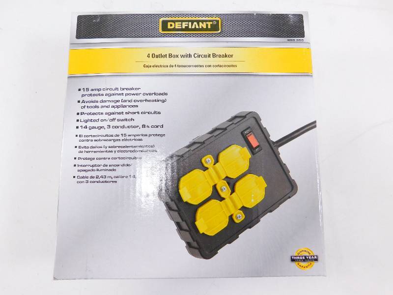 lot 22 image: Defiant 4 Outlet Box with Circuit Breaker
