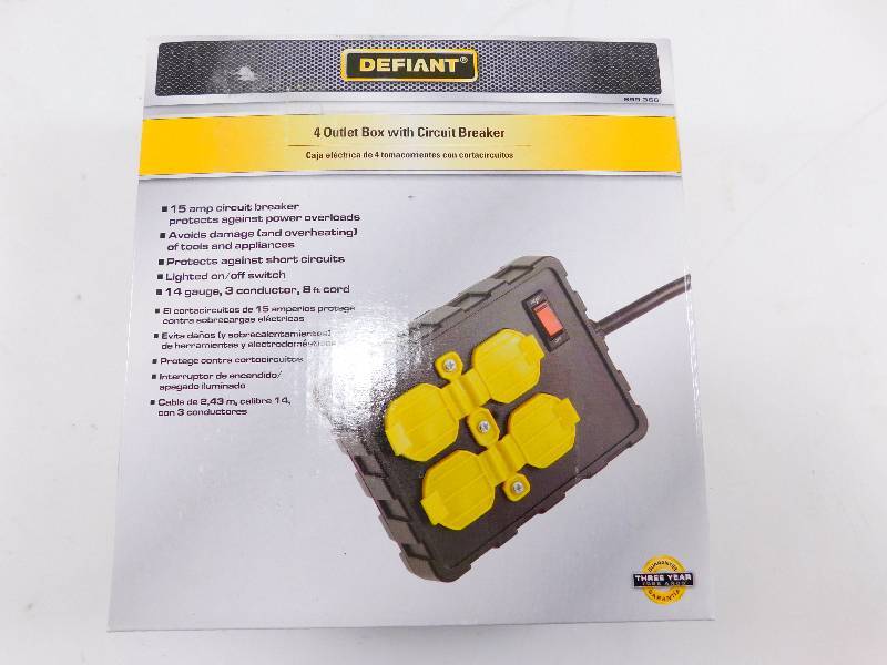 lot 23 image: Defiant 4 Outlet Box with Circuit Breaker