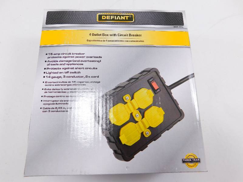 lot 24 image: Defiant 4 Outlet Box with Circuit Breaker