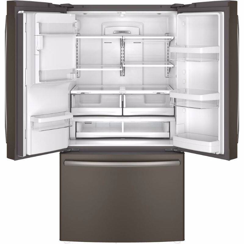 lot 1 image: New In Box GE Model # (GFE28HMHES) 27.7 cu.ft. Slate French-Door Refrigerator