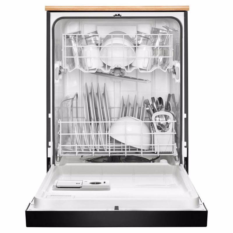 lot 4 image: New In Box Whirlpool Model # (WDP350PAAB) 24 Portable Dishwasher w 1-Hour Wash - Black