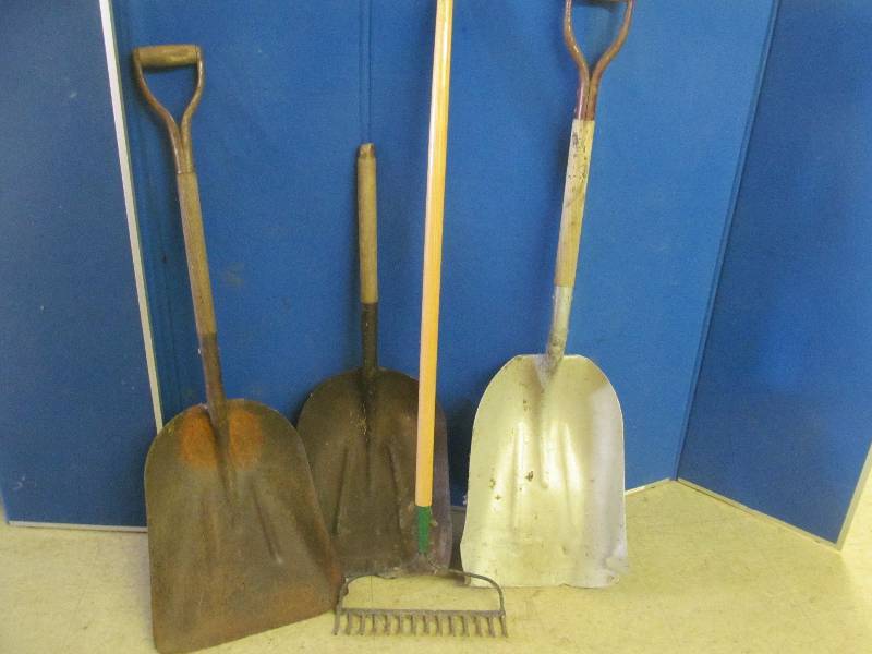 rake, shovels