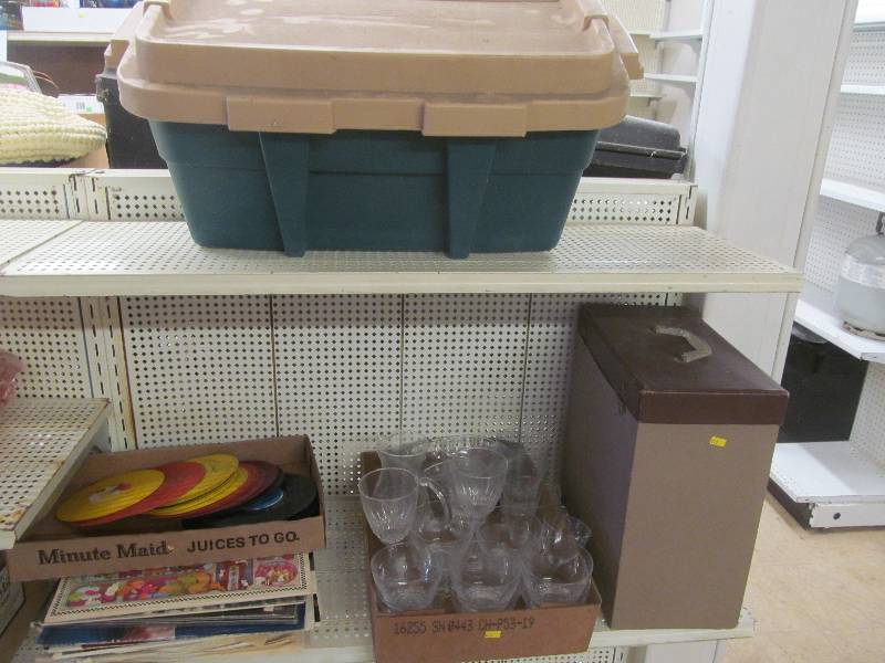 childrens books, records, glassware