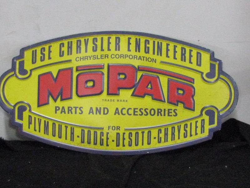 lot 25 image: Mopar metal Sign