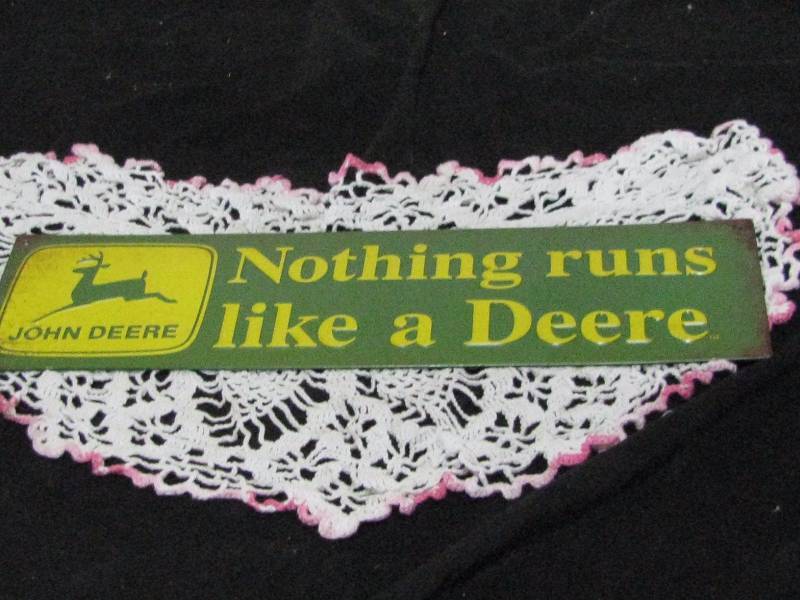 lot 26 image: Metal John Deere Sign