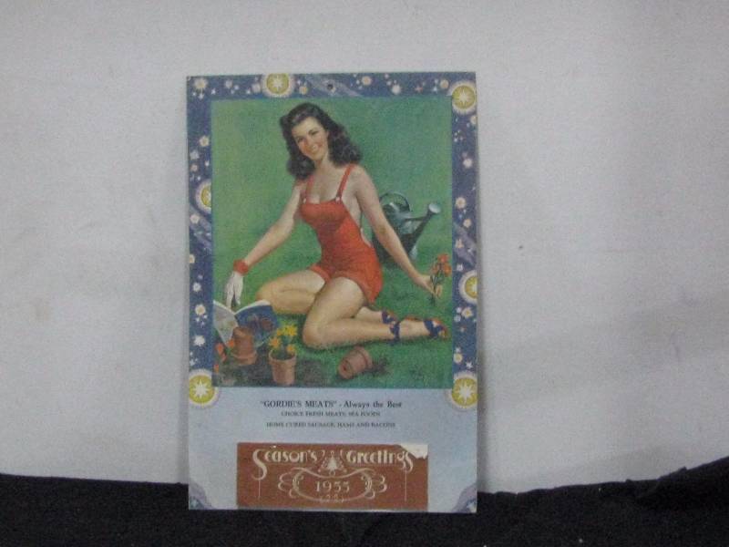 lot 43 image: 1955 Goldies Meats Calendar