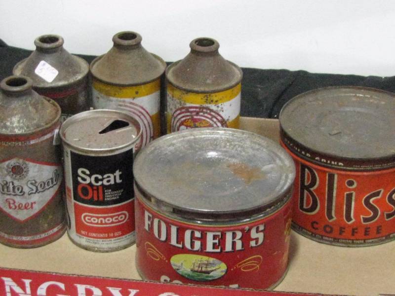 lot 51 image: Misc Advertising Cans with Cone Top Beer Cans