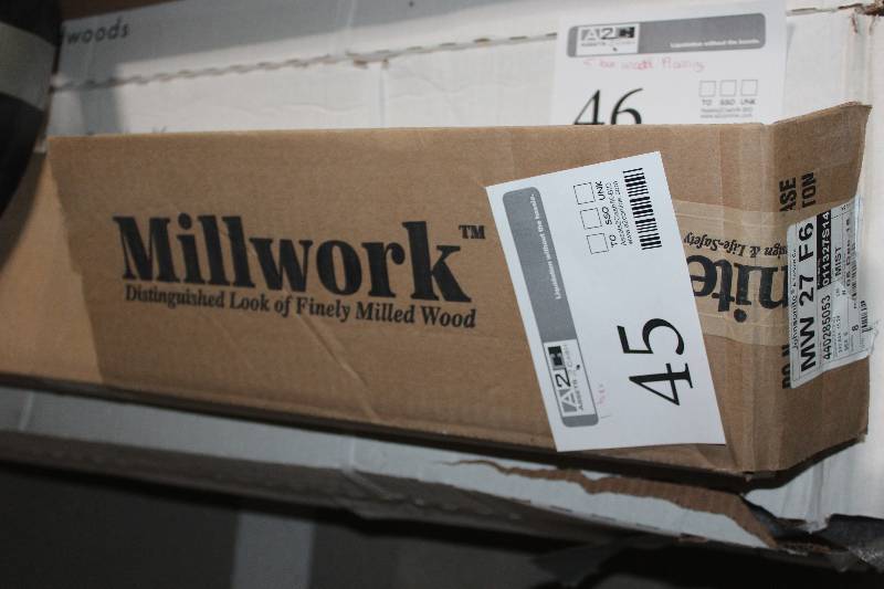 lot 45 image: Lot of (1) Boxes of Johnsonite Millwork Finely Milled Trim