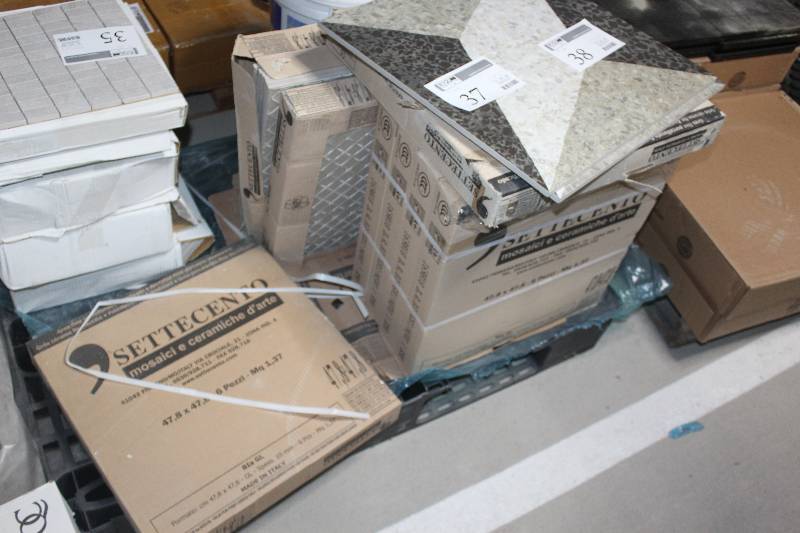 lot 37 image: Lot of (5) Boxes of Italian Settecento Ceramic Tile