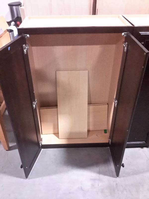 Dark wood stained Cabinets.. Made by Thomasville