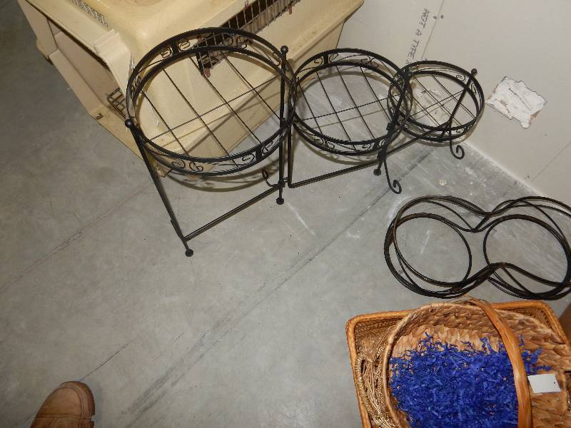 Plant Stand and Wicker baskets as pictured