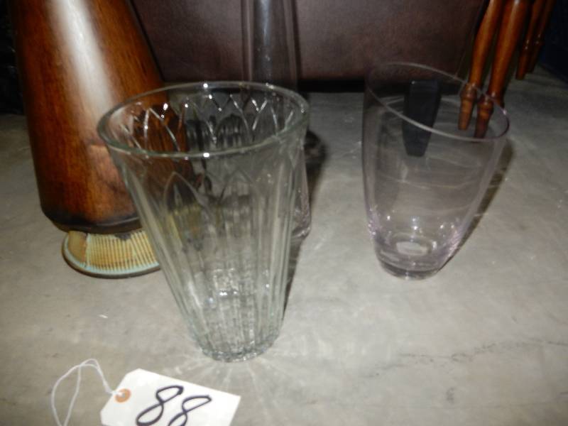 Nice vases as pictured.  Brn and cream one is about 24in tall.