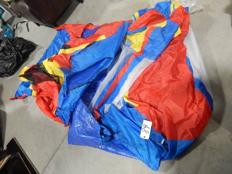 2 colorful tents.. All poles there