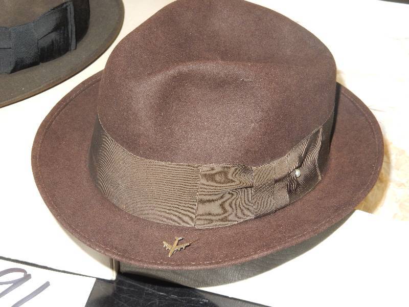 2 mens vintage hats.. See closeups for brand