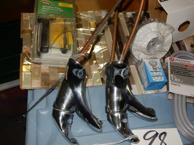 Misc. Hardware and Plumbing supplies.. Othere items as pictured. See closeups.. Bring your own boxes