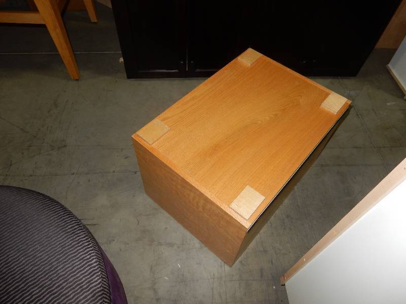 Nice Maple Display table with Shelf attachments.. Additional display box