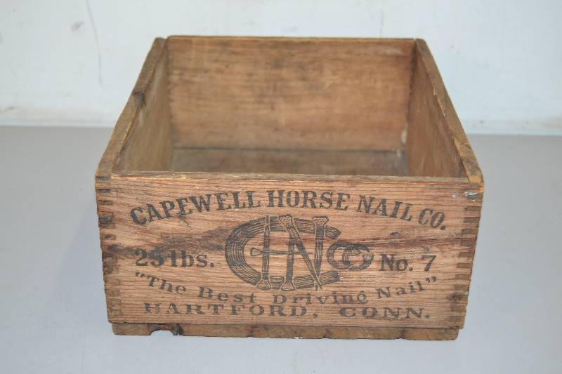 Vintage Wood Nail Box