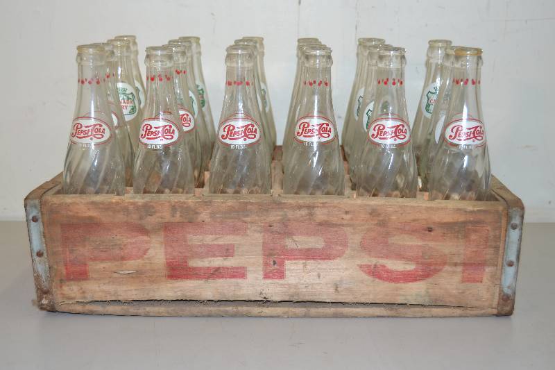 Vintage Pepsi Crate and Bottles