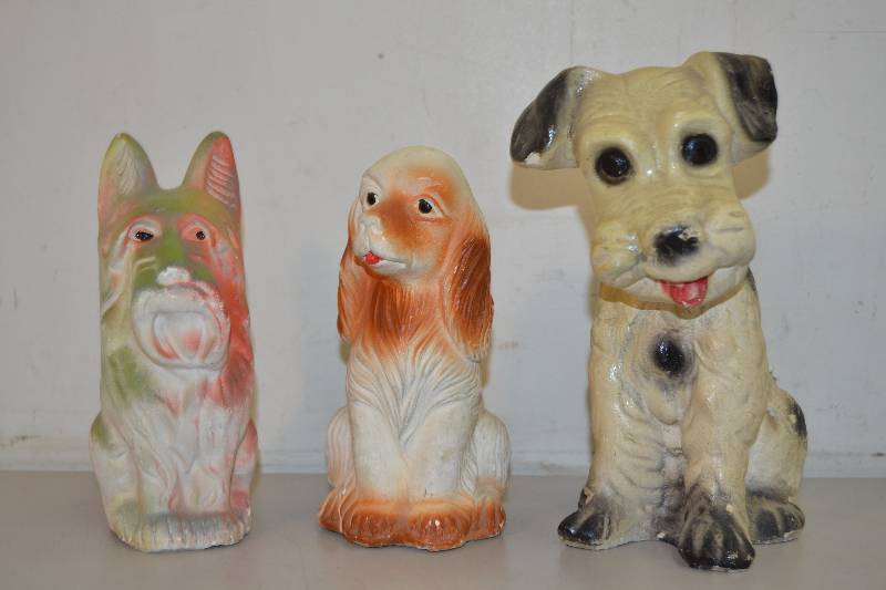 Vintage Chalkware Dog Statues
