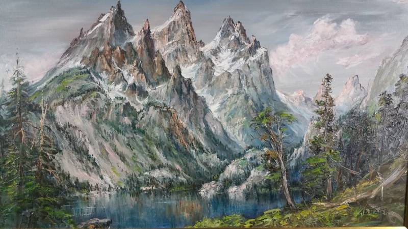 Original Archie B Teater "Cathedral Group Of The Grand Tetons" Signed ...