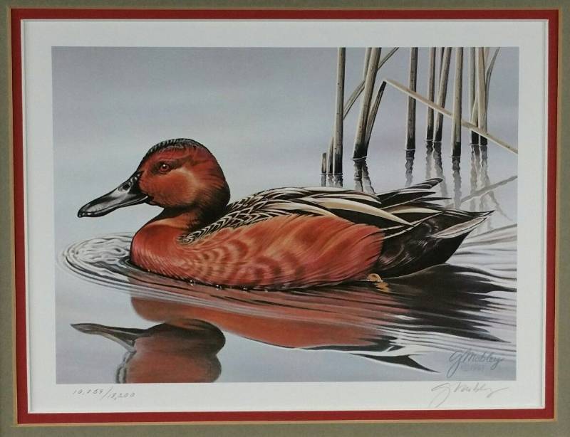 lot 32 image: 1985 Federal Duck Stamp Print by Gerald Mobley First Edition 1005918200