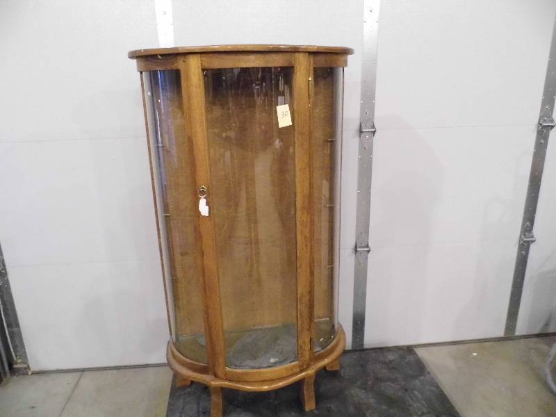 Curved Glass Curio Cabinet