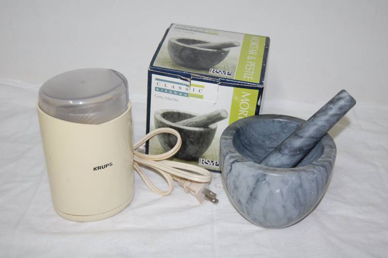 lot 120 image: Mortar and Pestle and Coffee Mill
