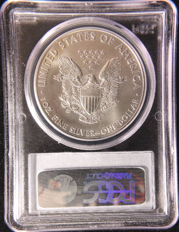 2012(W) AMERICAN SILVER EAGLE .999 FINE SILVER 1 TROY Oz. PCGS MS69