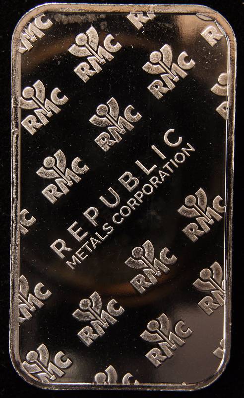 1 TROY OZ. .999 FINE SILVER BAR RMC REPUBLIC METALS