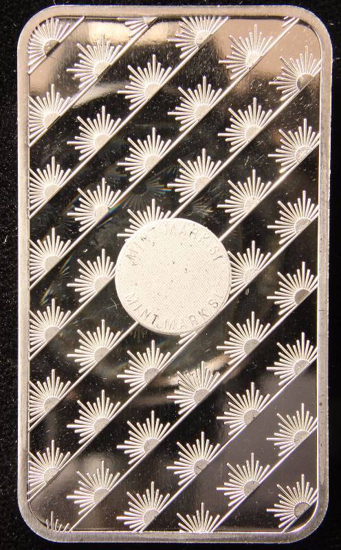 5 TROY Oz. .999 FINE SILVER BAR SUNSHINE MINTING