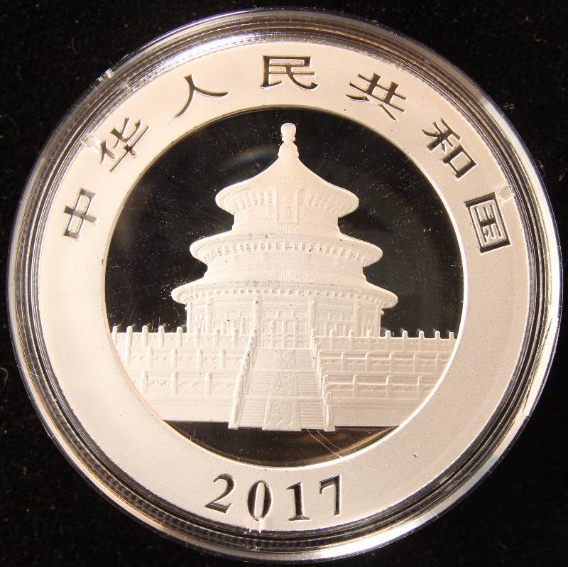 2017 CHINA SILVER PANDA 30G (.965 TROY OZ) FINE SILVER IN AIRTITE HOLDER