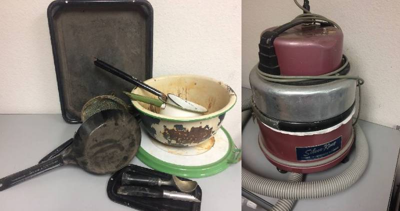 Vintage Enamelware and Silver-King Vacuum