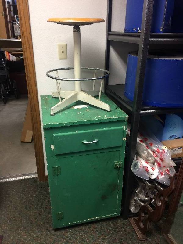 Vintage Cabinet and Stool