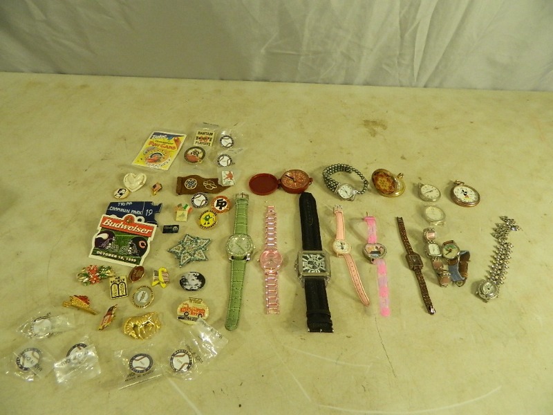 lot 6 image: Pocketwatches, Watches, and Pins
