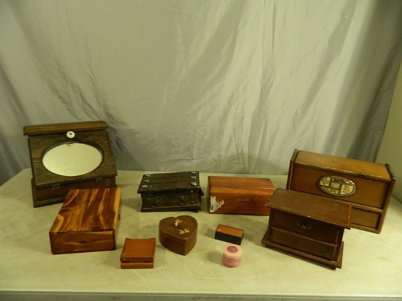 lot 17 image: Wood Boxes, Jewelry Boxes, and More