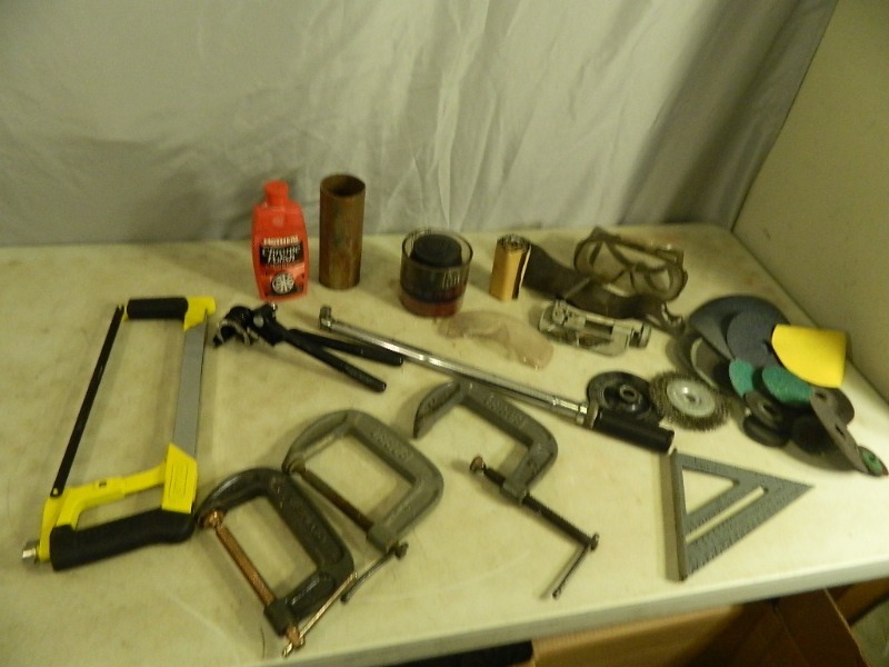 lot 28 image: Torque Wrench, Clamps, and Tools
