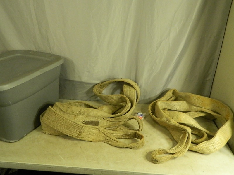 lot 63 image: 2 Lifting Straps with Tote and Lid